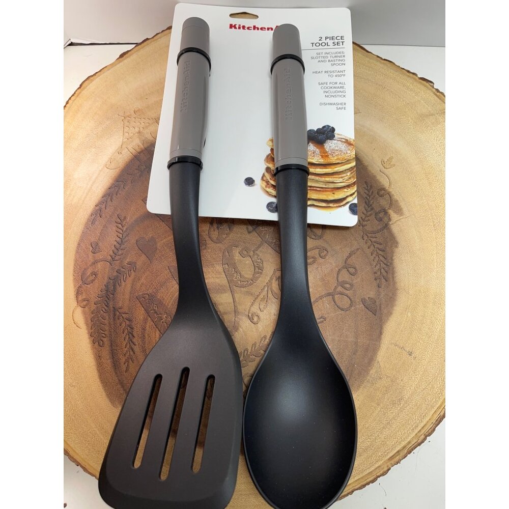 Kitchenaid Gray two‎ piece tool, set Turnerand pasting spoon new with tags!